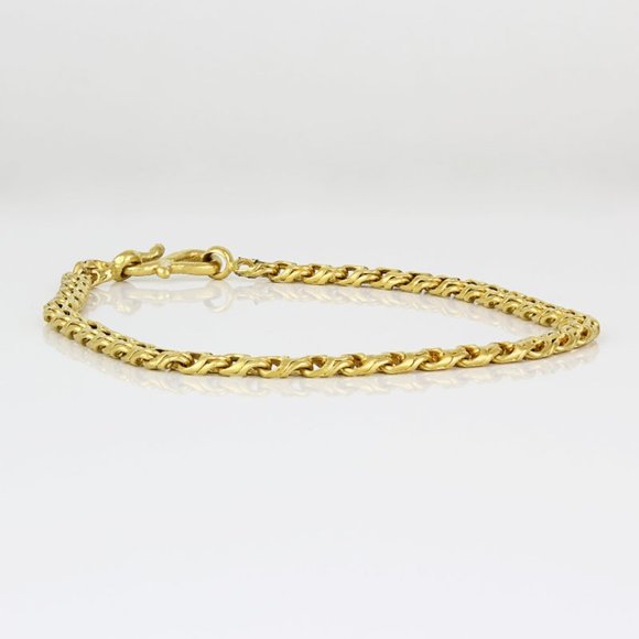 24k Yellow Gold Fancy Link Bracelet - Size: 8.5" - Picture 1 of 5